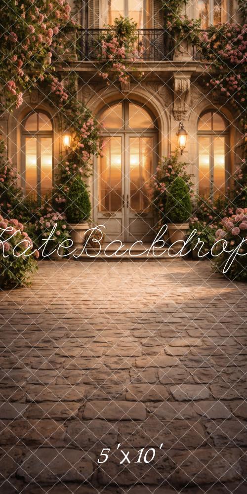 Kate Sweep Spring Romantic Rose Estate Doorway Printed Backdrop Designed by Vertigo Productions