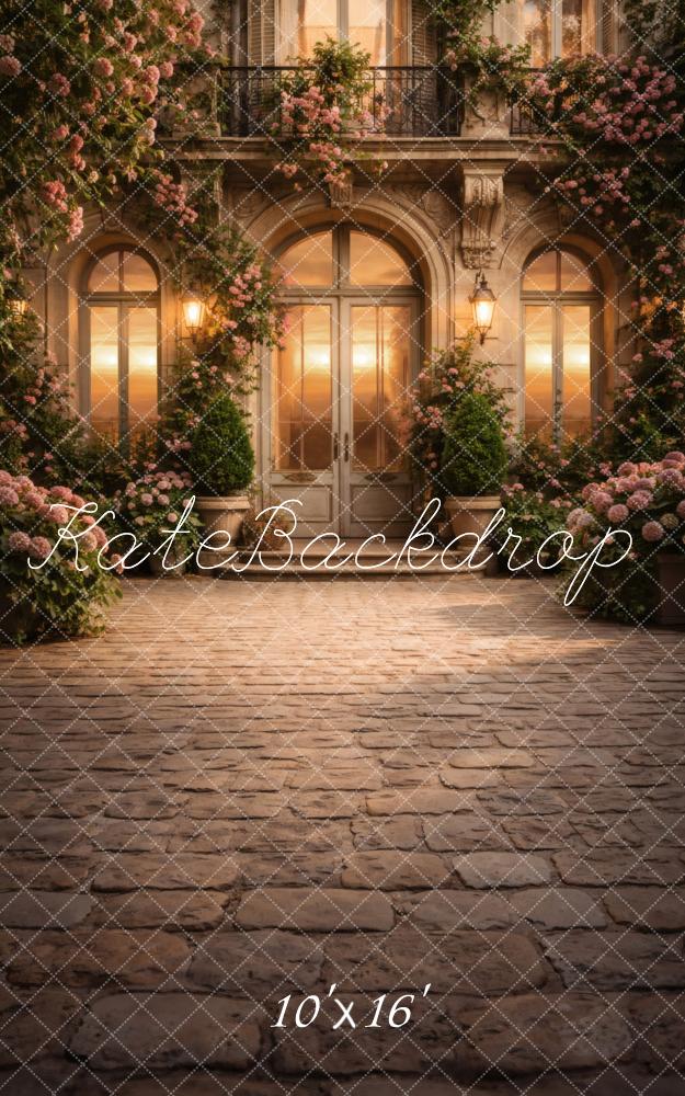 Kate Sweep Spring Romantic Rose Estate Doorway Printed Backdrop Designed by Vertigo Productions