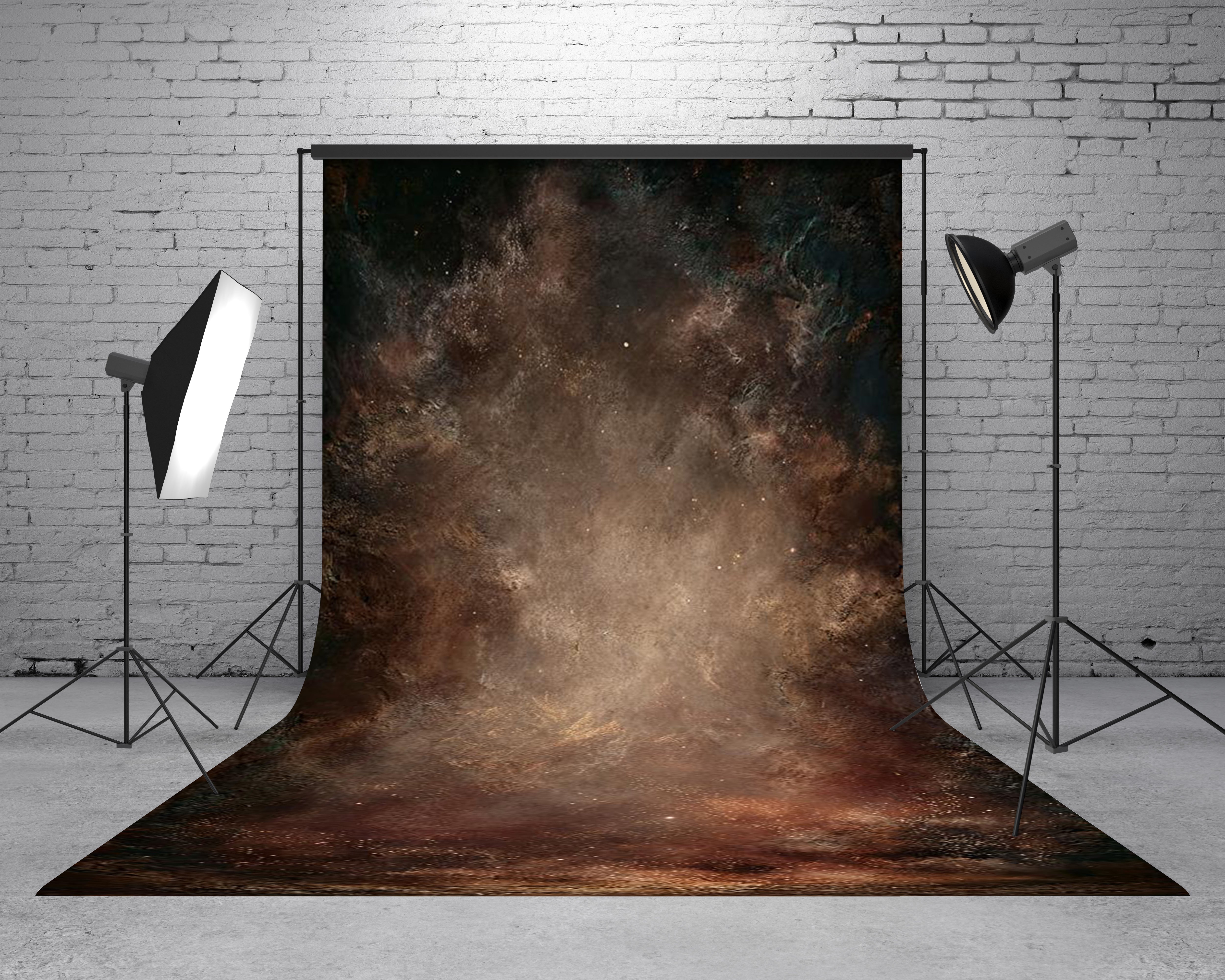 Kate Sweep Fine Art Brown Abstract Texture Printed Backdrop Designed by GQ