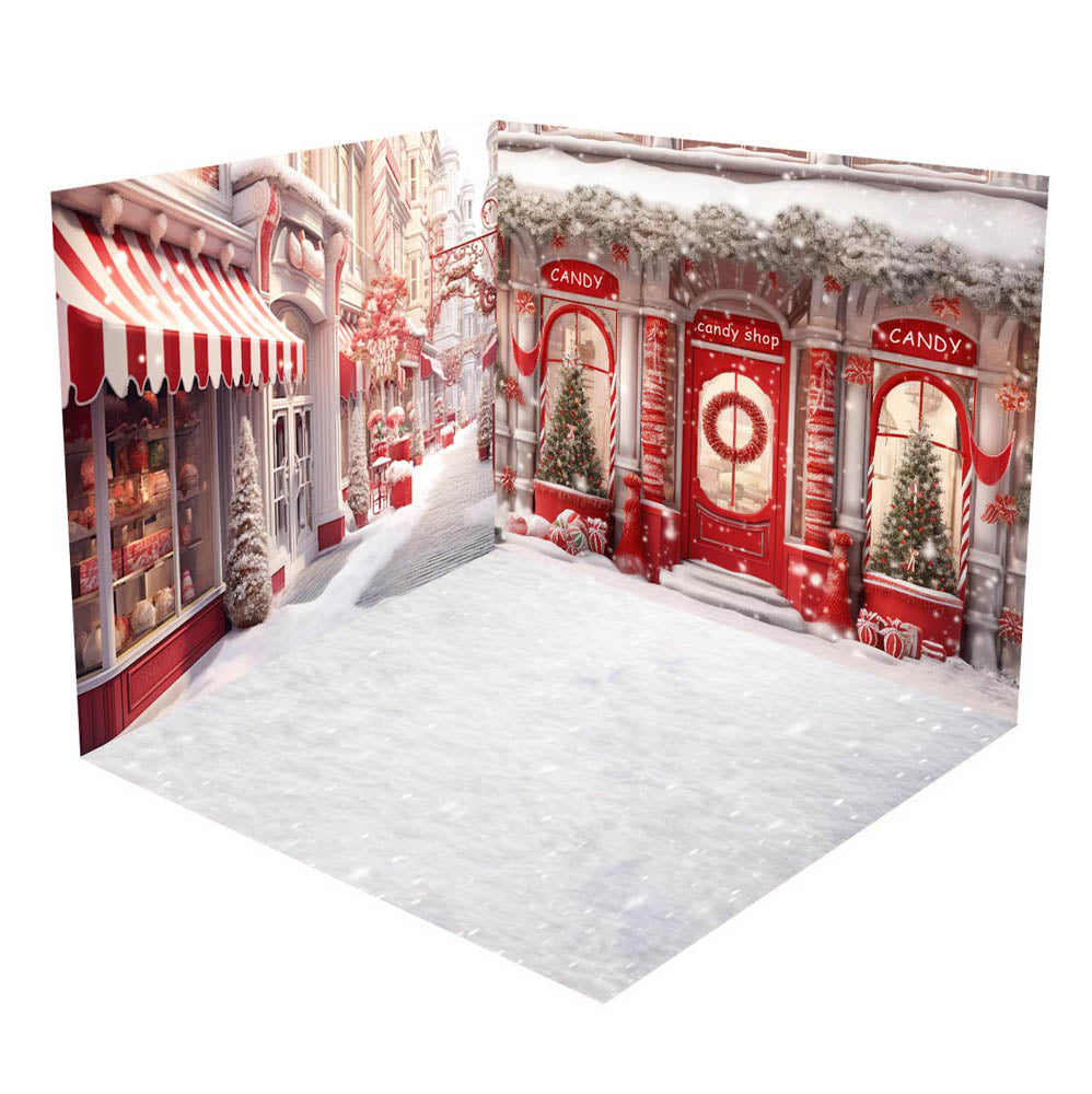 Kate Christmas Street Red Candy Shop Room Set(8ftx8ft&10ftx8ft&8ftx10ft)