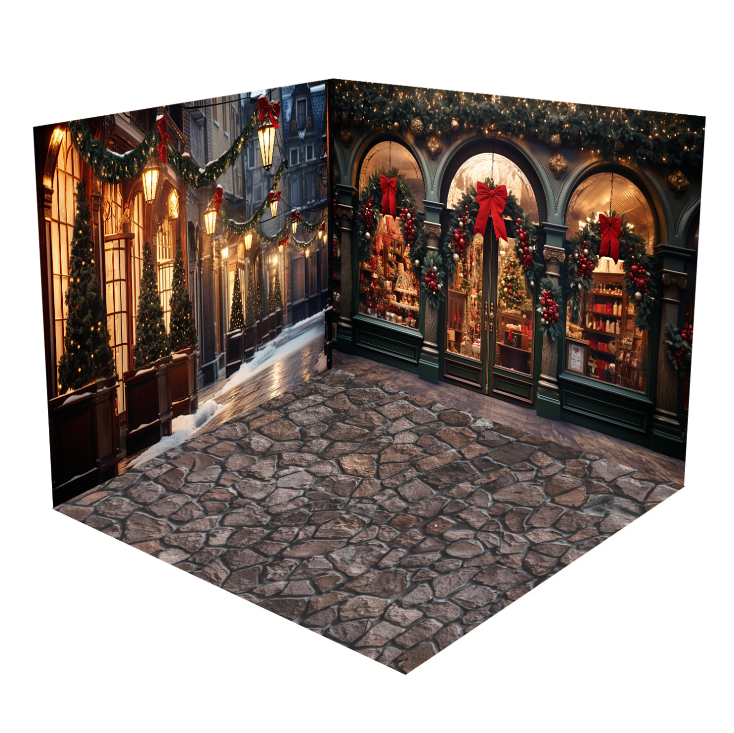 Kate Christmas Street Store Stone Room Set(8ftx8ft&10ftx8ft&8ftx10ft)