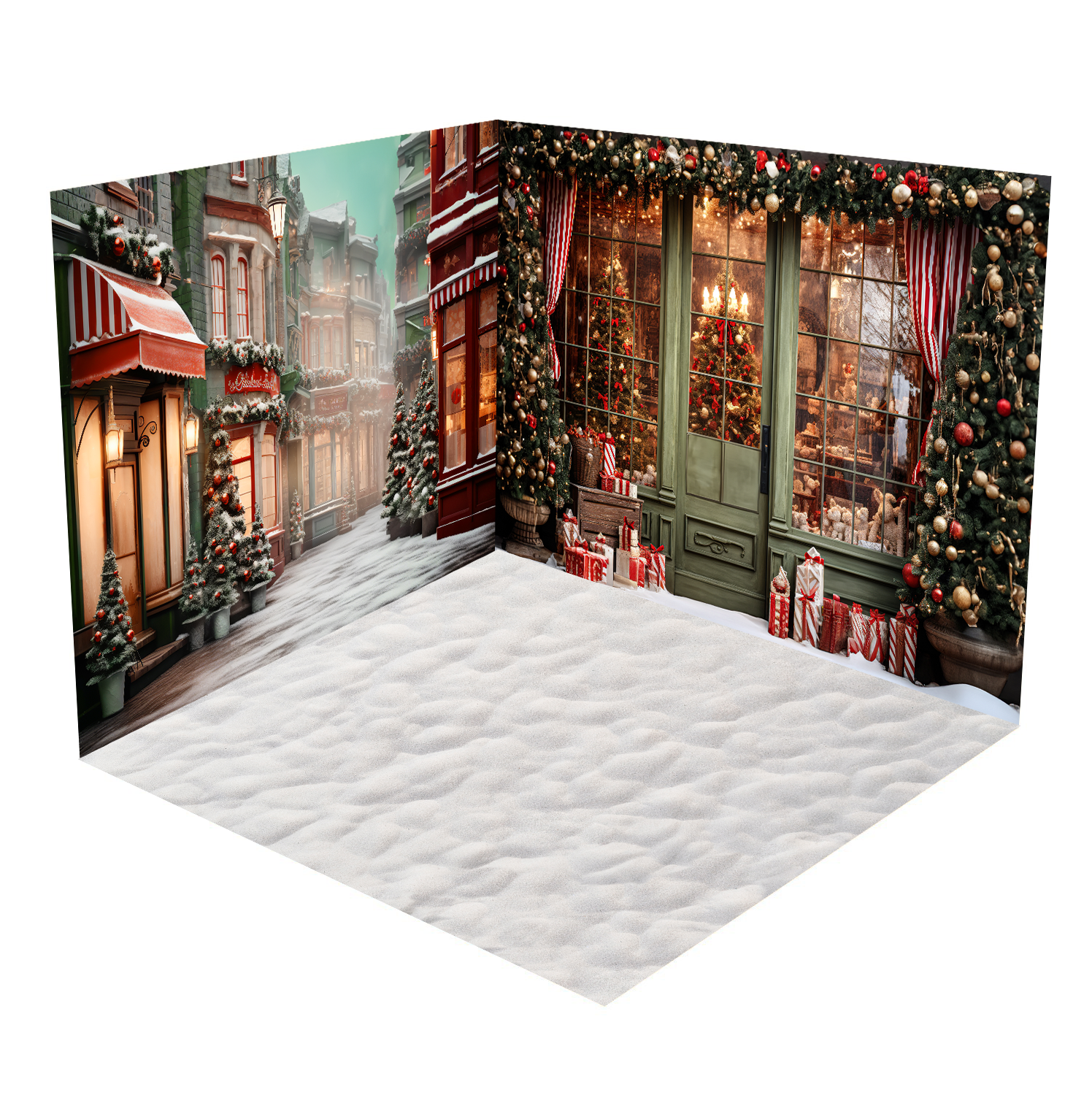 Winter Kerstwinkel Straatkamerset(8ftx8ft&10ftx8ft&8ftx10ft)