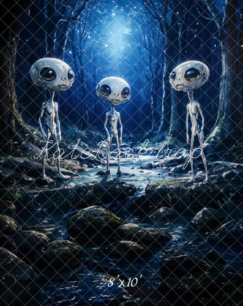 Fondo Nocturno de Bosque Alienígena Diseñado por Emetselch