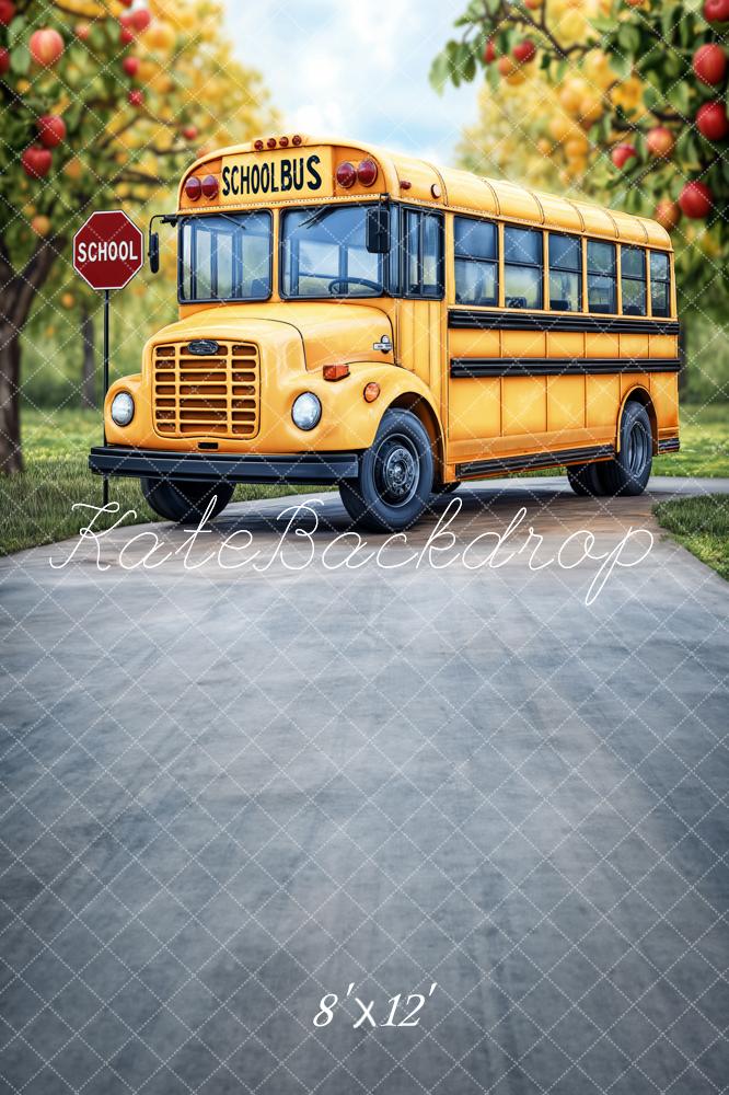 Kate Back to School Yellow Bus Backdrop Designed by Emetselch