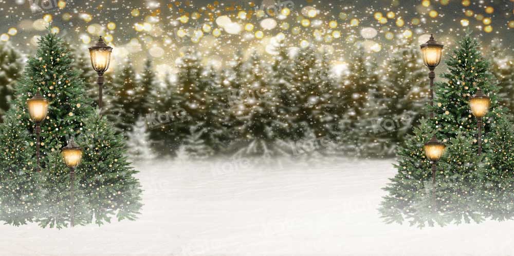 Kate Christmas Snow Forest Lights Backdrop for Photography - Kate Backdrop