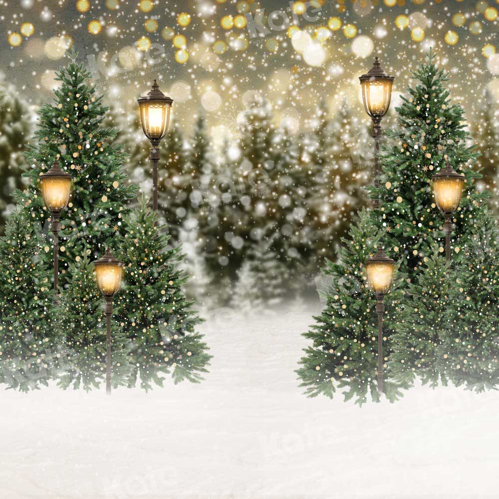 Kate Christmas Snow Forest Lights Backdrop for Photography - Kate Backdrop