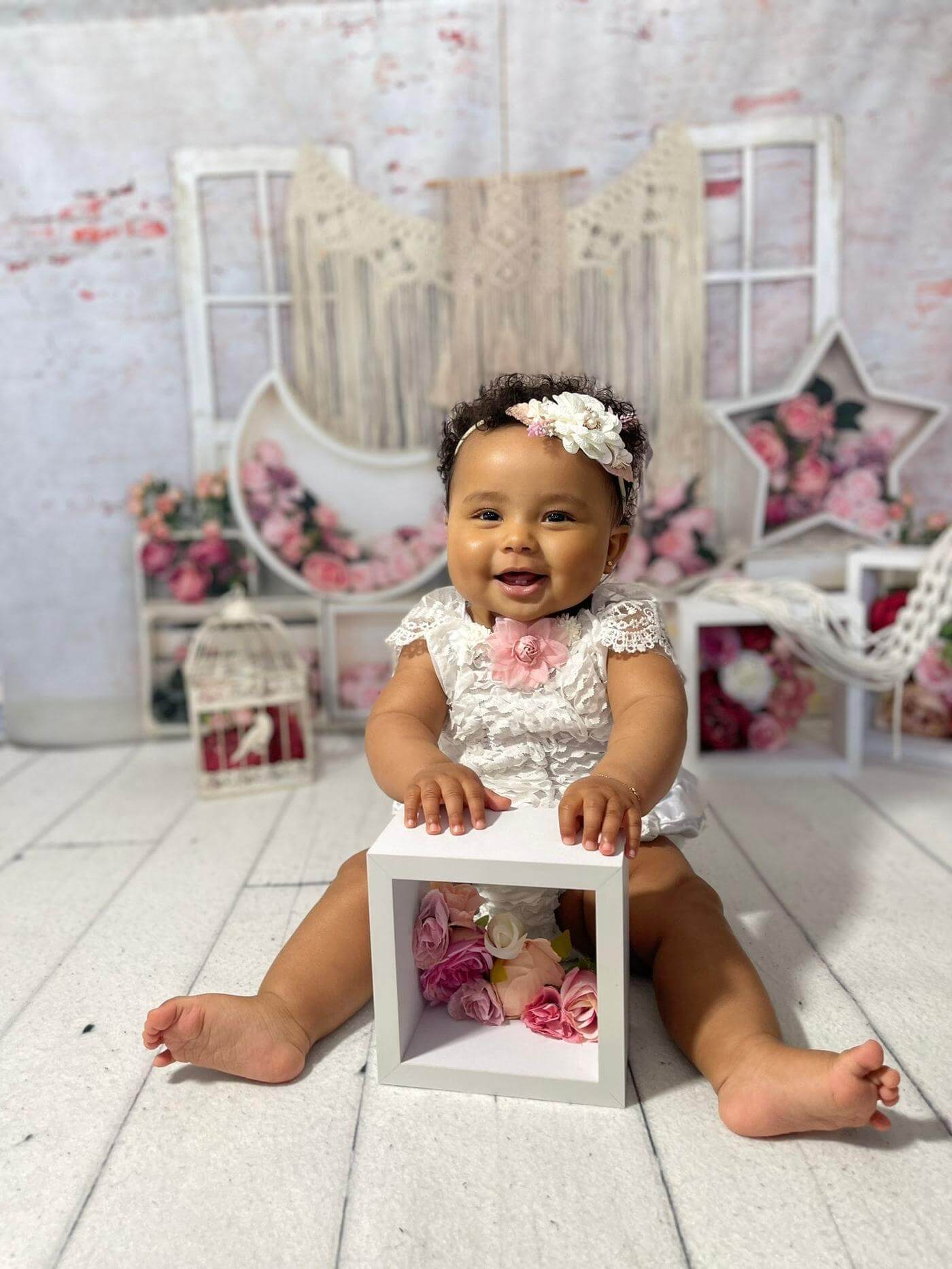 Kate Cake Smash Boho Backdrop Flowers for Photography - Kate Backdrop