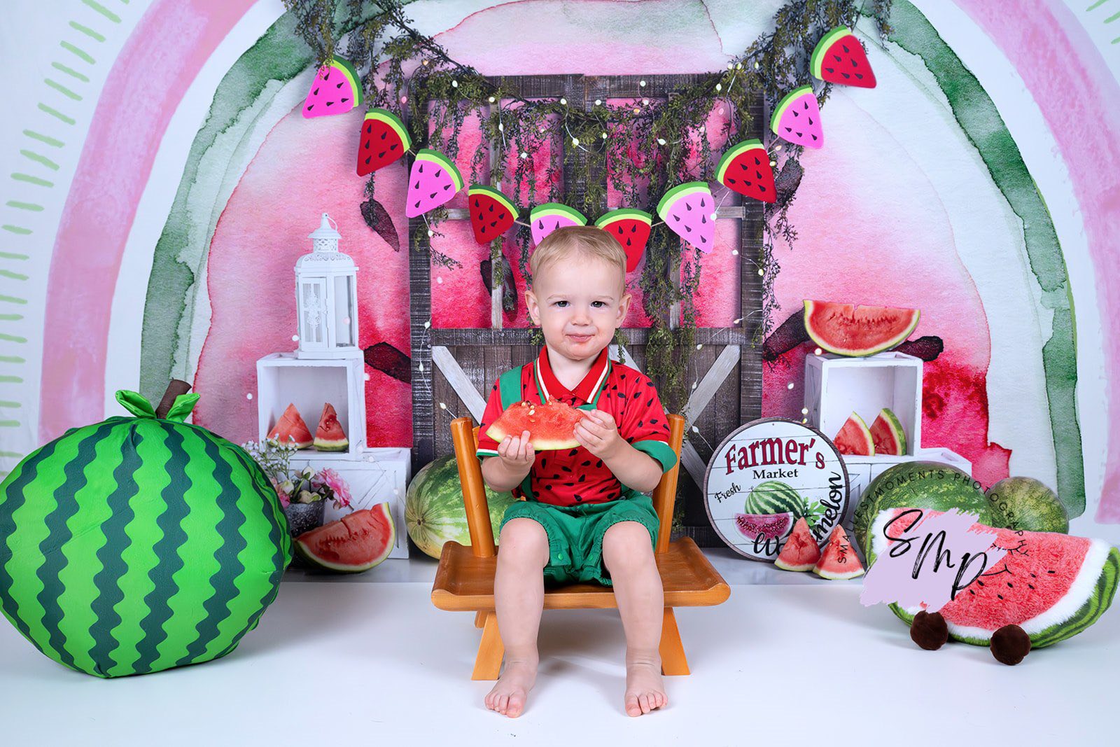 Watermeloenfeestachtergrond ontworpen door Mandy Ring Photography