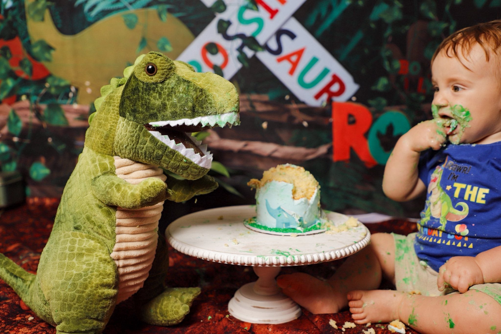 Kate Summer Wild Jungle Backdrop Dinosaur Crossing for Photography Designed by Erin Larkins