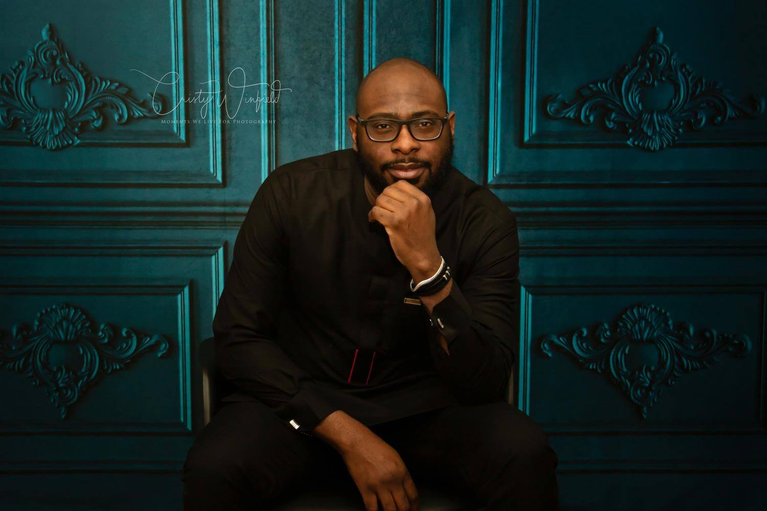 Sfondo per fotografia retrò vintage blu scuro