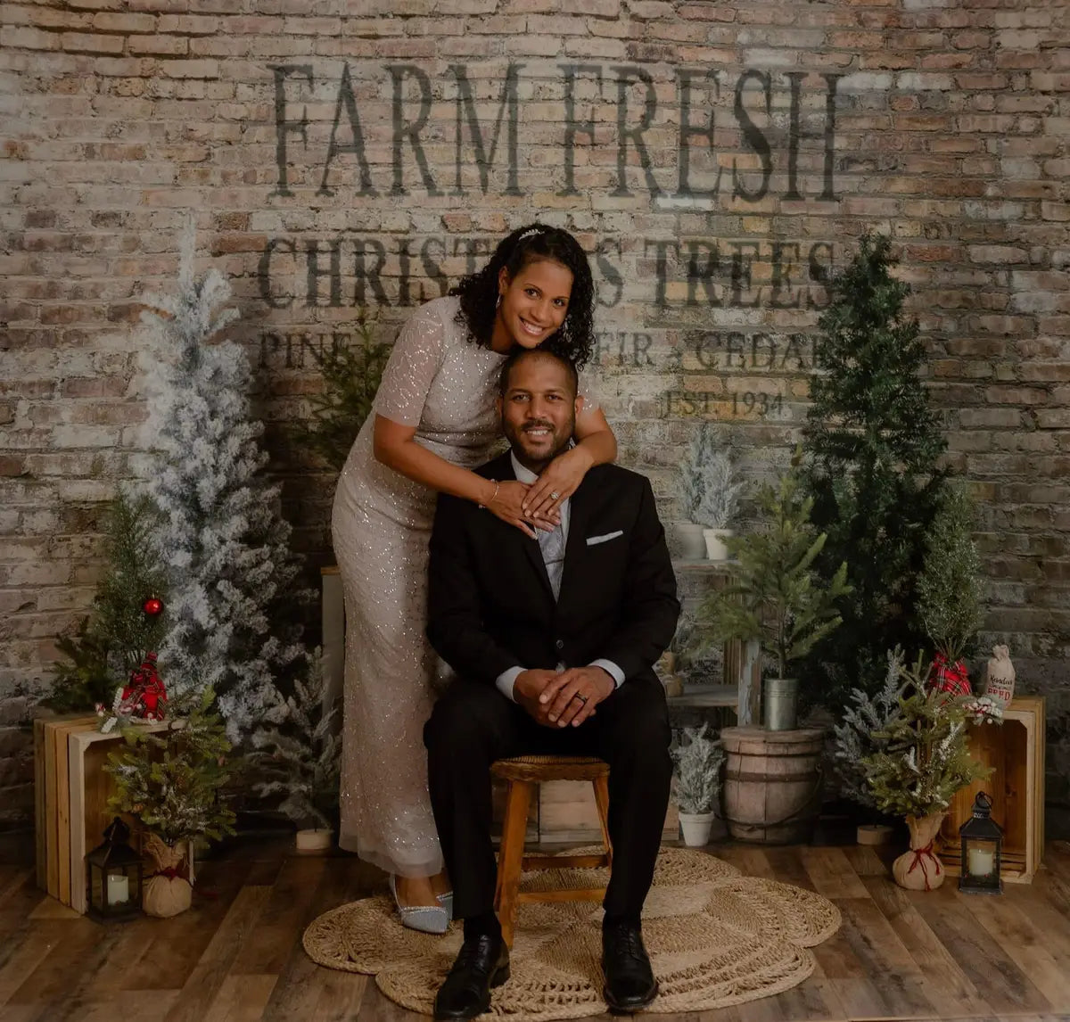 Kerst Farm Fresh Tree-achtergrond ontworpen door Mandy Ringe Fotografie