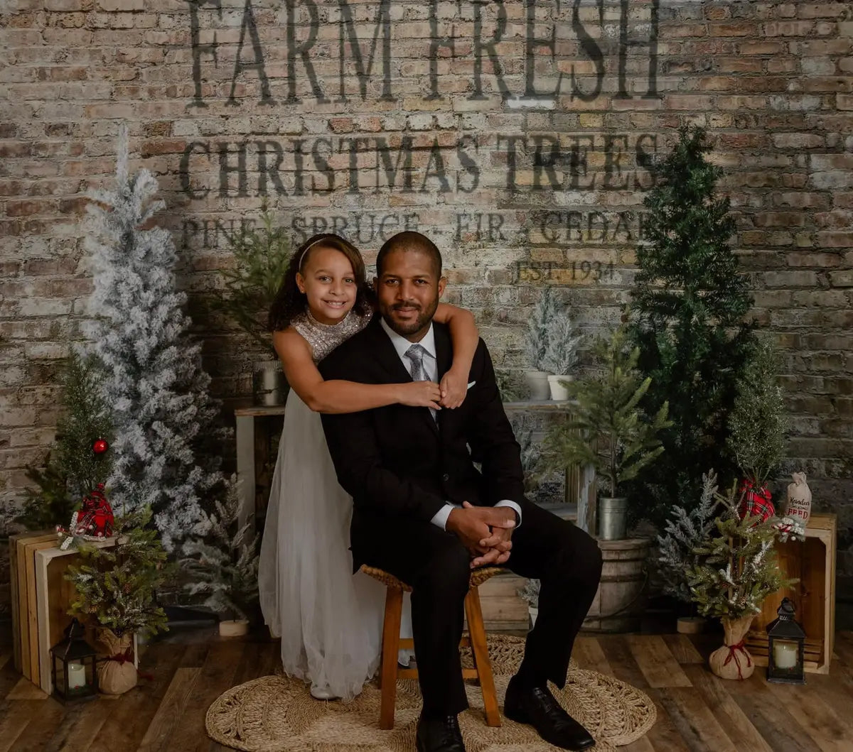 Kerst Farm Fresh Tree-achtergrond ontworpen door Mandy Ringe Fotografie