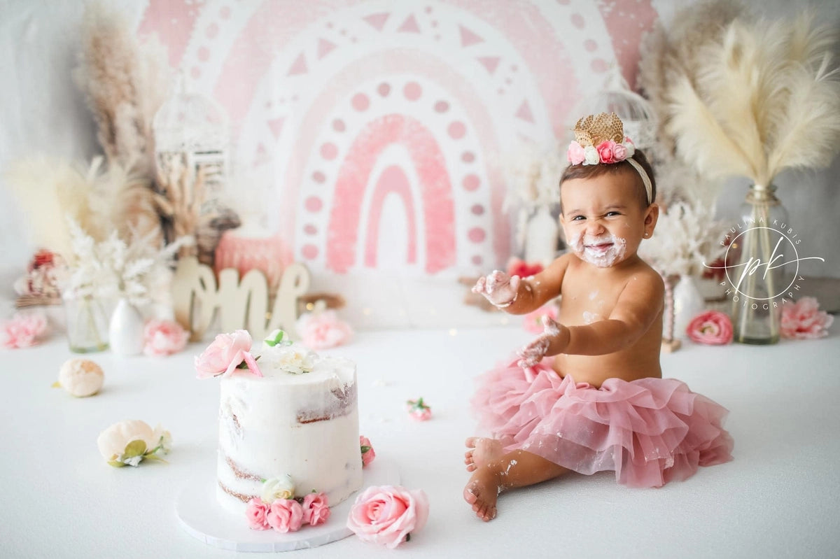 Regenboog boho achtergrond ontworpen door Ashley Paul