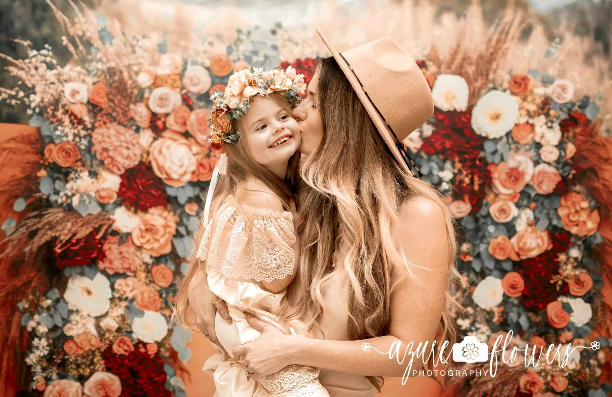 Kate Painted Boho Free Spirit Outside Floral Backdrop Designed by Mini MakeBelieve