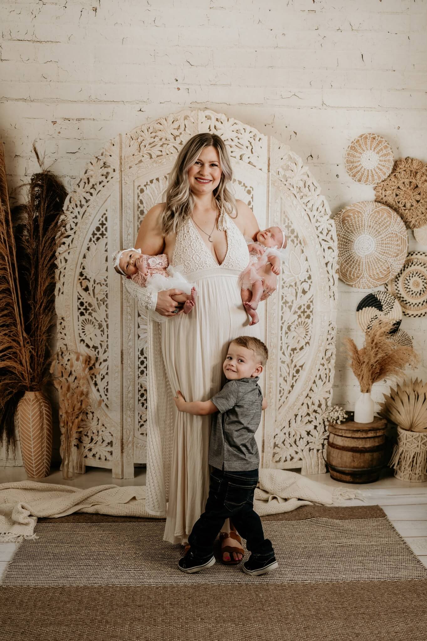 Kate Mother's Day Boho Arch Wall Pampas Grass Backdrop Designed by Mandy Ringe Photography