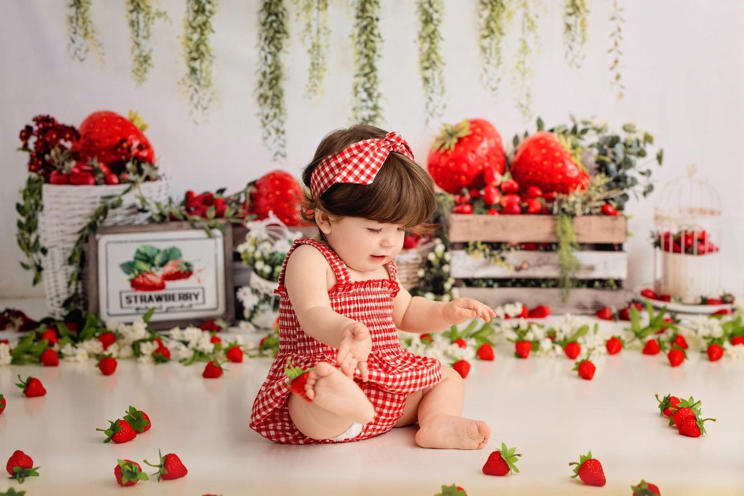 Kate Summer Strawberry Farm Swag Backdrop Designed by Emetselch