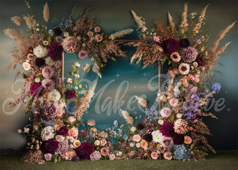 Kate Painterly Fine Art Frame Spring Flowers Backdrop Designed by Mini MakeBelieve