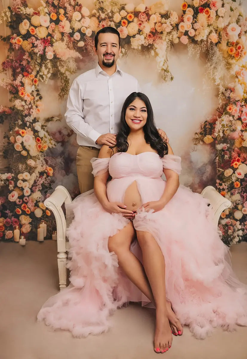 Kate Painterly Fine Art Flower Arch Room Birthday Wedding Celebration Backdrop Designed by Mini MakeBelieve