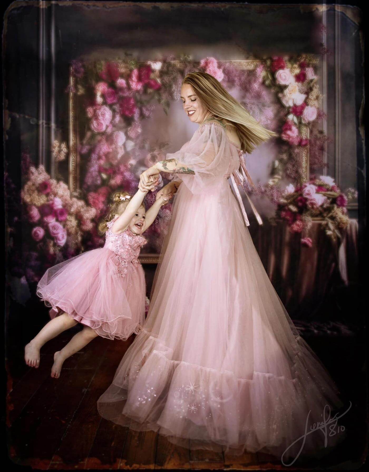 Kate Fine Art Dark Purple Floral Frame Vintage Wall Photography Backdrop Designed by Mini MakeBelieve