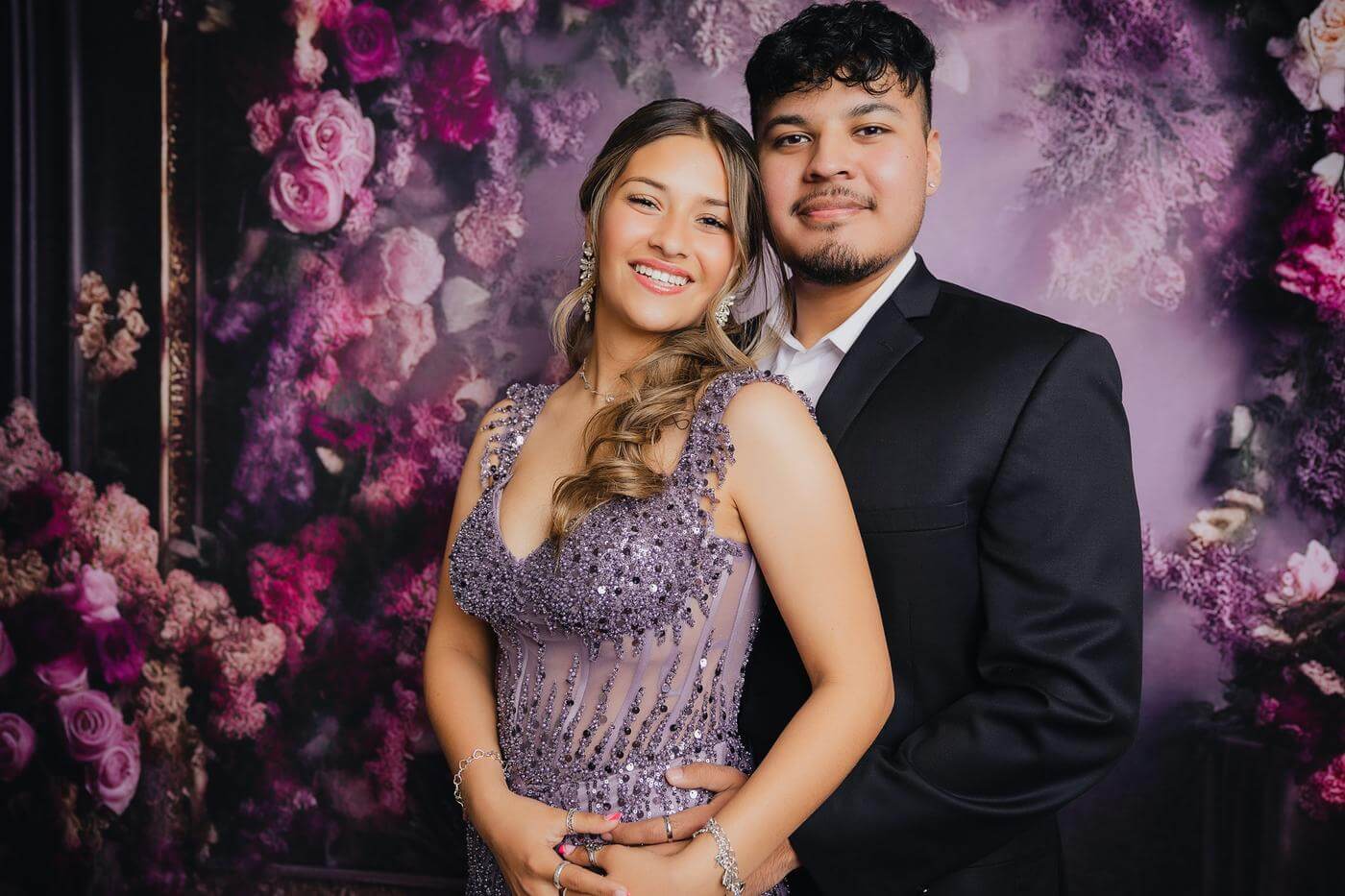 Kate Fine Art Dark Purple Floral Frame Vintage Wall Photography Backdrop Designed by Mini MakeBelieve