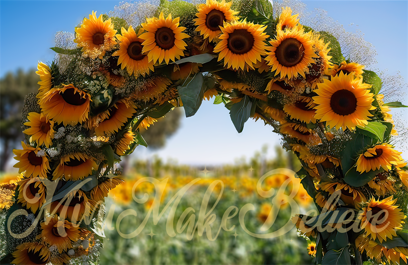RTS Kate Painterly Summer Fall Sunflower Arch Backdrop Designed by Mini MakeBelieve