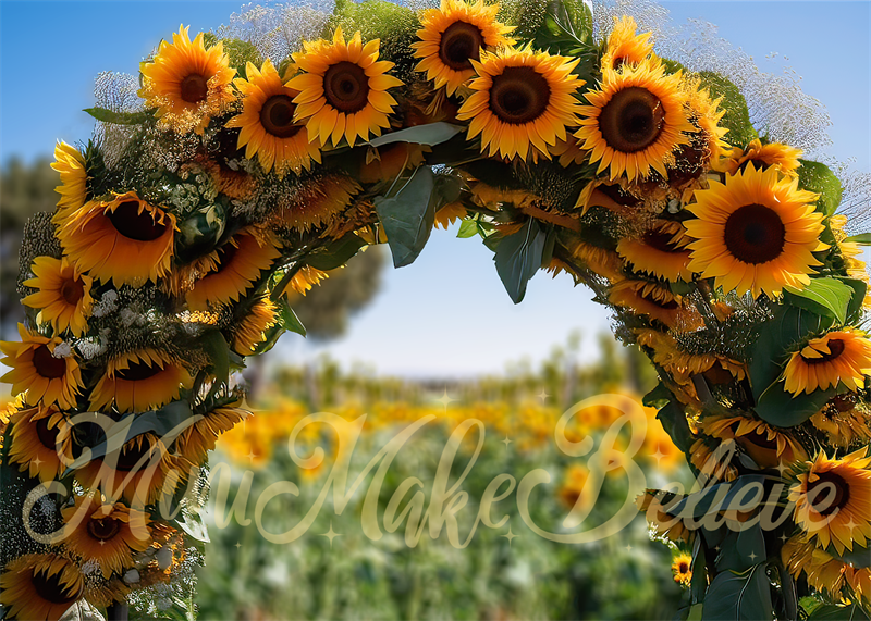 RTS Kate Painterly Summer Fall Sunflower Arch Backdrop Designed by Mini MakeBelieve