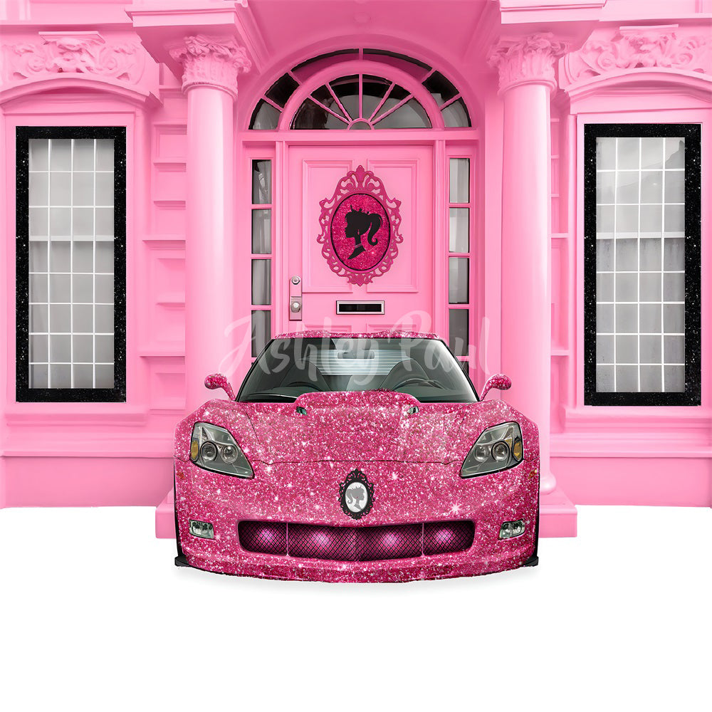 Kate Pink House Car Shiny Backdrop Designed by Ashley Paul