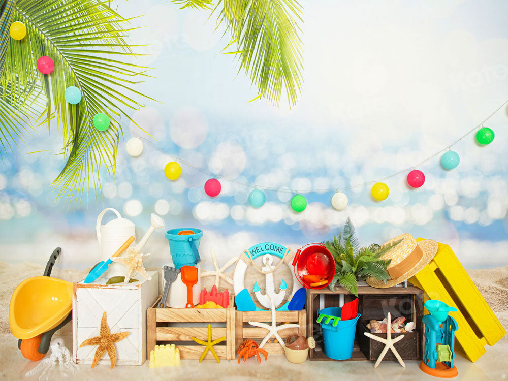 Kate Bokeh Summer Sea Beach Cake Smash Backdrop for Photography