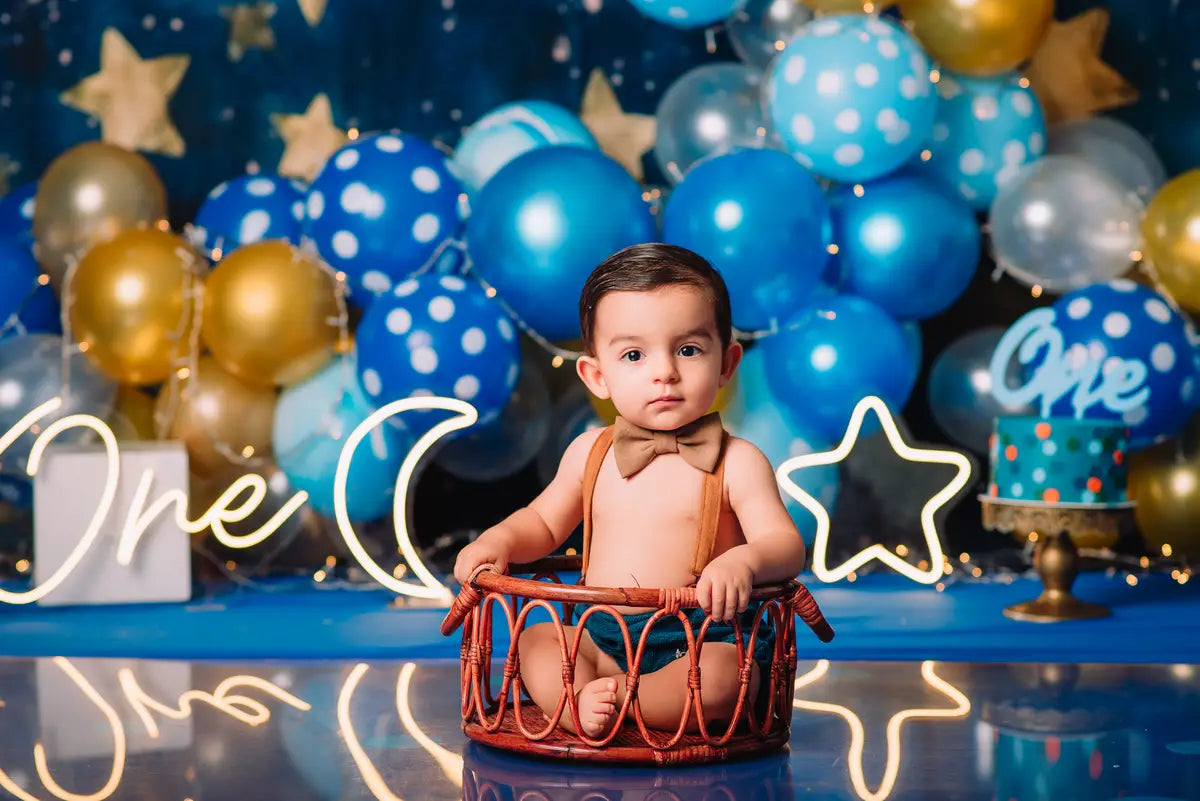 Kate Starry Night Star Cake Smash Baby Independence Day Backdrop Designed by Patty Robert