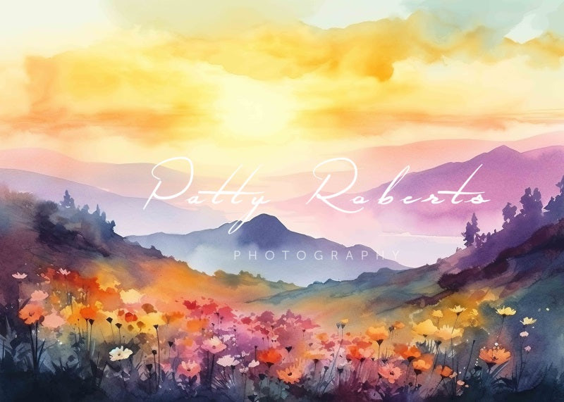 Kate Watercolor Majestic Mountains Backdrop Designed by Patty Robert