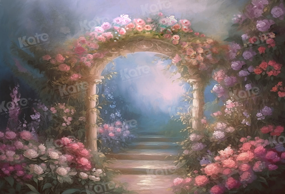 Kate Fine Art Oil Painting Floral Arch Garden Backdrop Designed by GQ