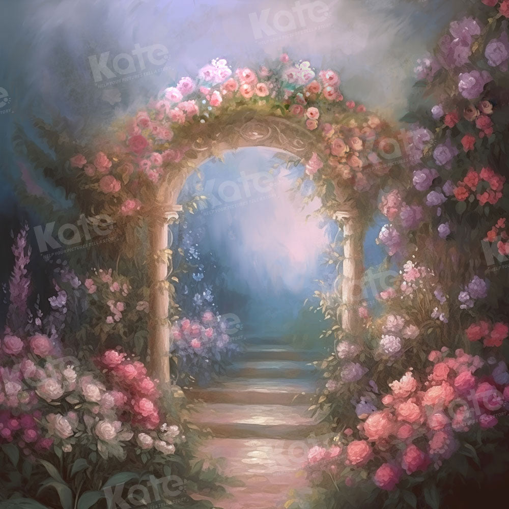 Kate Fine Art Oil Painting Floral Arch Garden Backdrop Designed by GQ