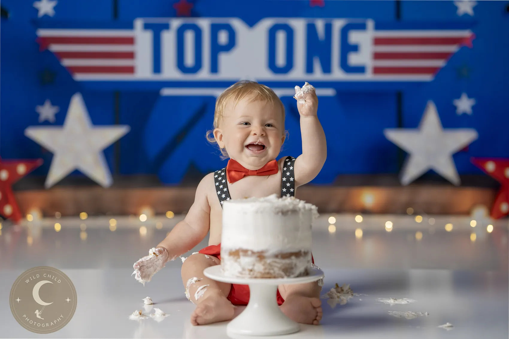 Kate Top ONE Plane Cake Smash Backdrop Designed by Megan Leigh Photography