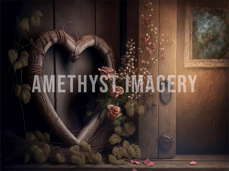 Kate Rustic Rose Heart Backdrop Designed by Angela Miller