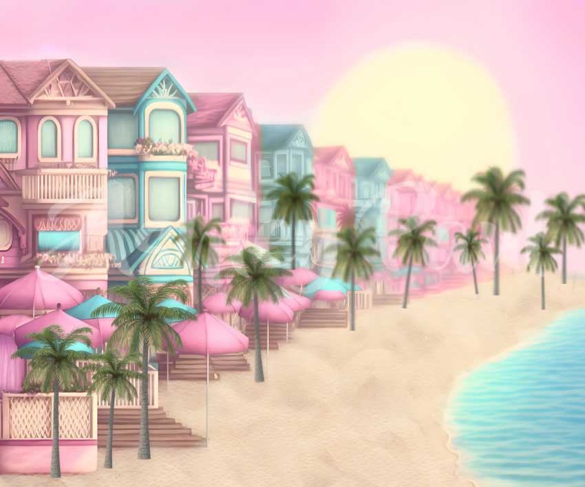 Kate Fashion Dolly Buliding on the Beach Backdrop Designed by Ashley Paul