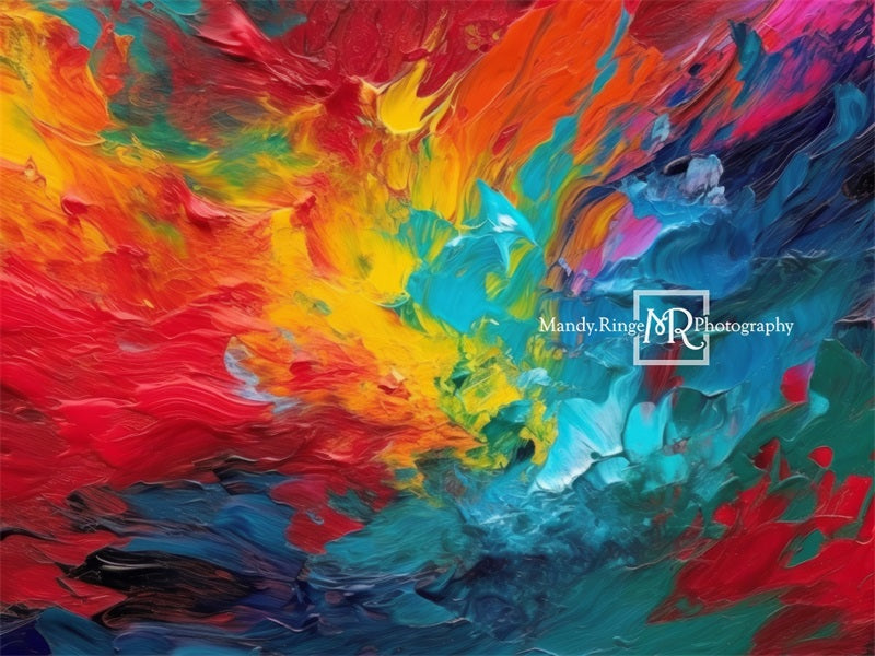 Abstract Rainbow Paint Backdrop Ontworpen door Mandy Ringe Fotografie