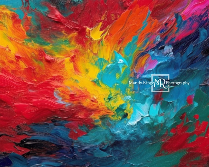 Abstract Rainbow Paint Backdrop Ontworpen door Mandy Ringe Fotografie