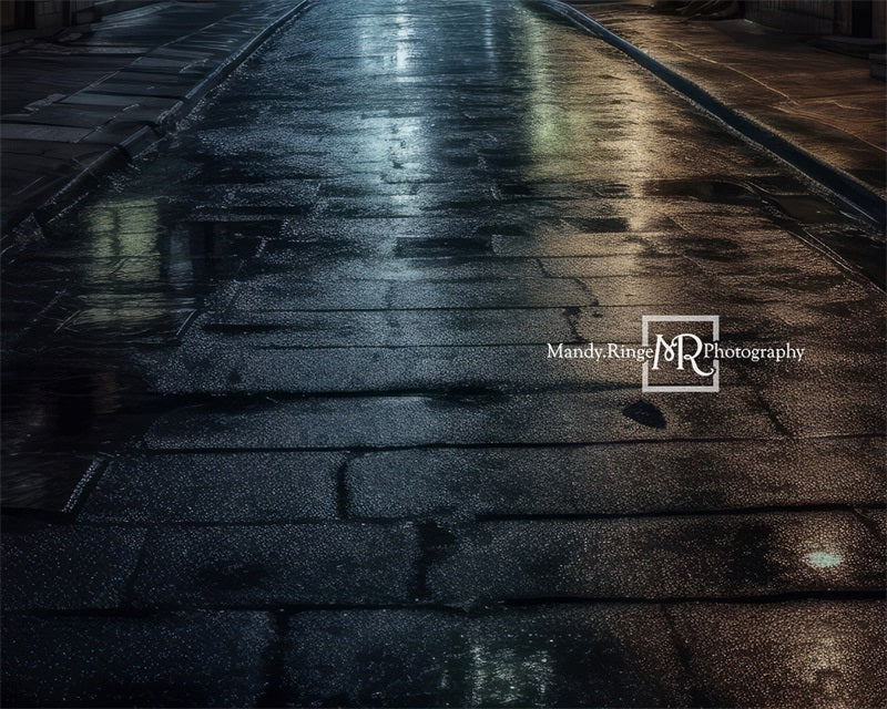 Kate Alley at Night Floor City Backdrop Designed by Mandy Ringe Photography