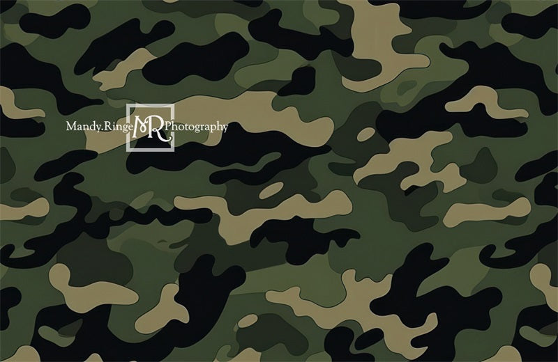 Kate Army Camouflage Pattern Green Backdrop Designed by Mandy Ringe Photography