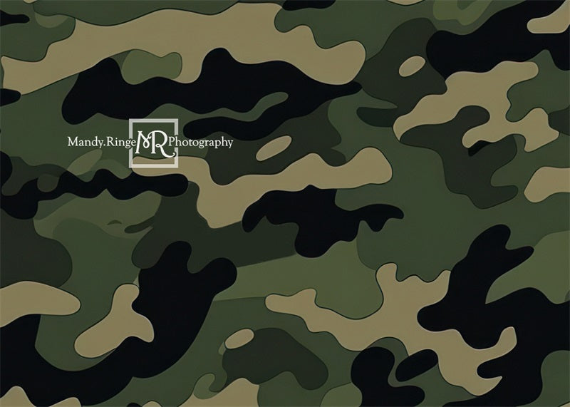 Kate Army Camouflage Pattern Green Backdrop Designed by Mandy Ringe Photography