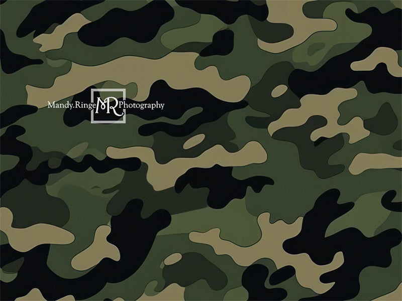Kate Army Camouflage Pattern Green Backdrop Designed by Mandy Ringe Photography