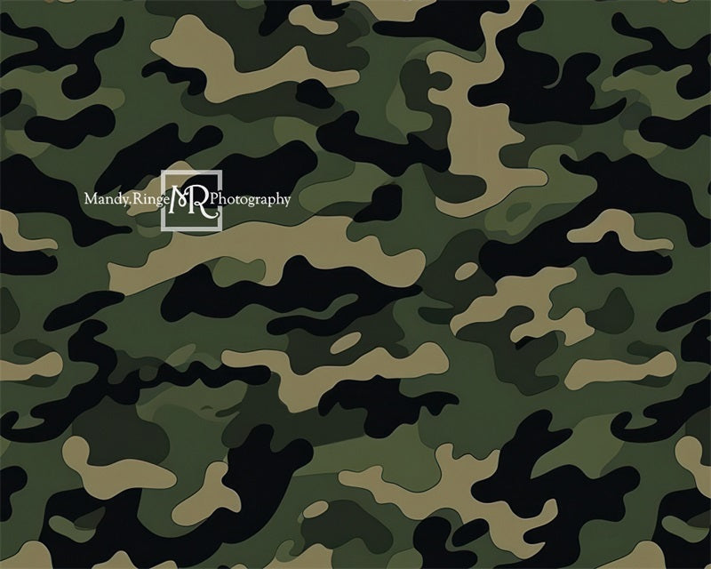 Kate Army Camouflage Pattern Green Backdrop Designed by Mandy Ringe Photography