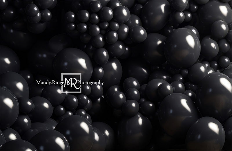 Zwarte Ballonnenmuur Verjaardagsachtergrond Ontworpen door Mandy Ringe Fotografie