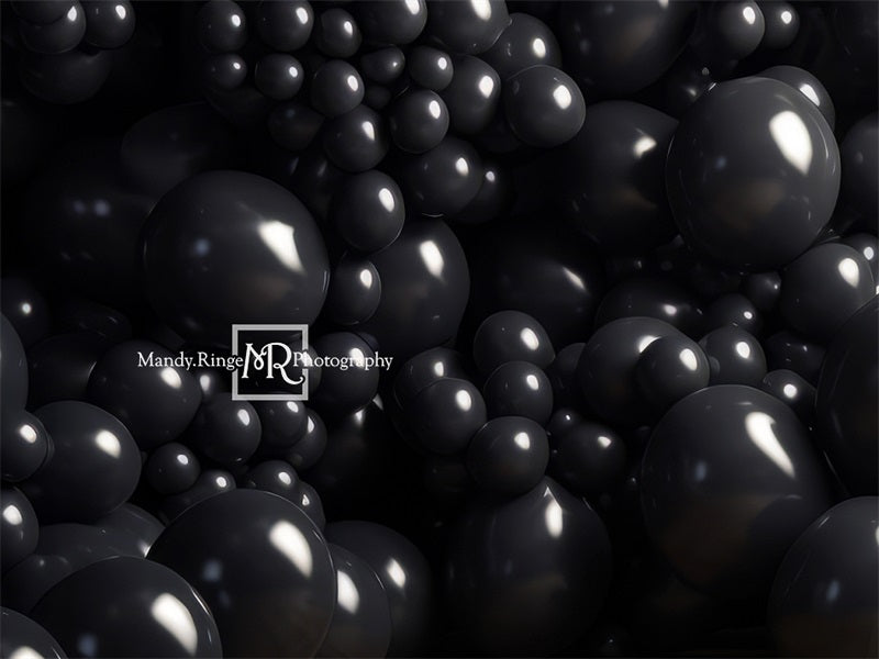 Zwarte Ballonnenmuur Verjaardagsachtergrond Ontworpen door Mandy Ringe Fotografie