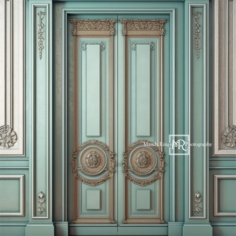 Elaborate Vintage Teal Wall Foto Achtergrond Ontworpen door Mandy Ringe Fotografie