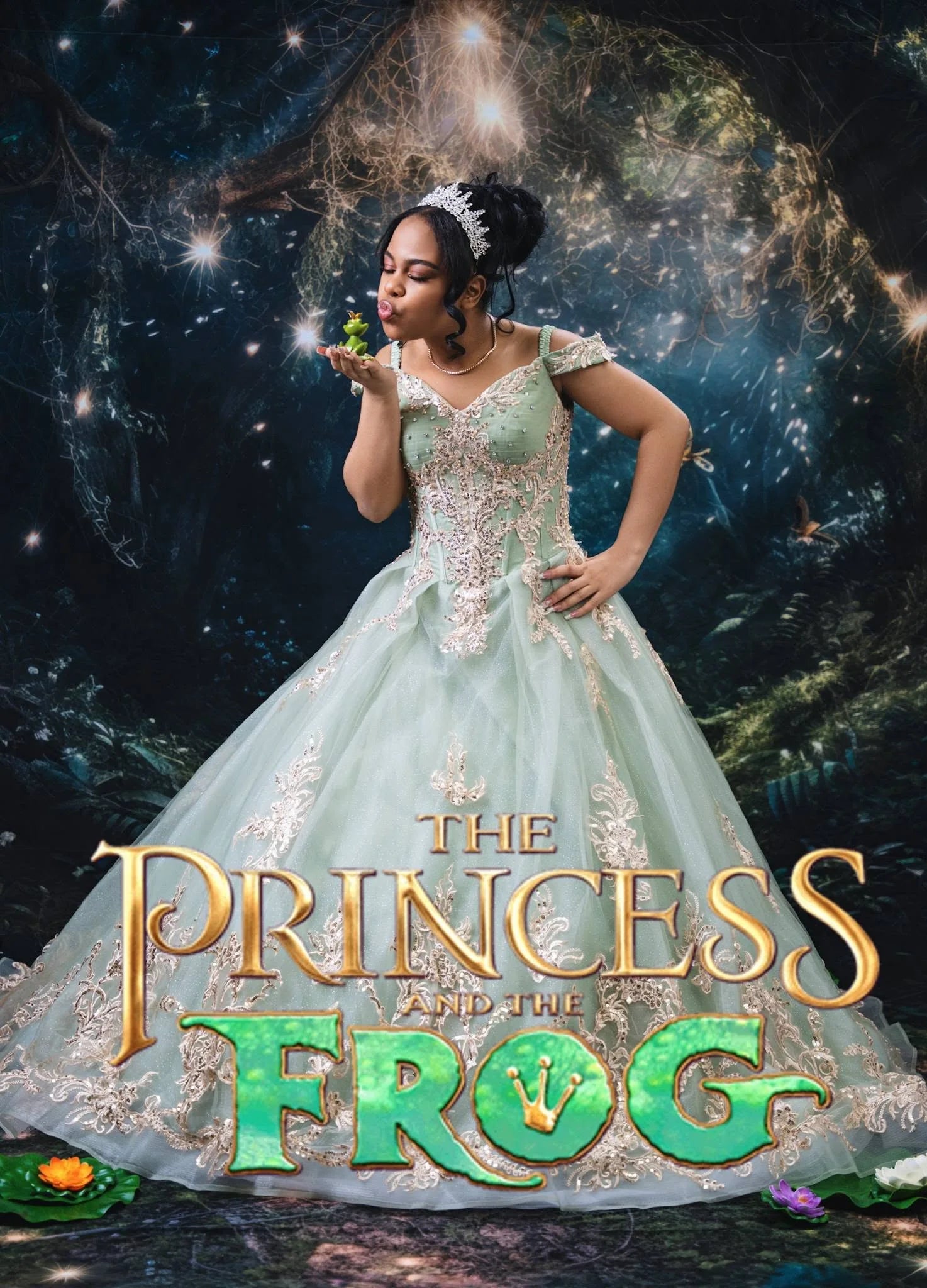 Kate Enchanted Fairy Forest at Night Summer Printed Backdrop Designed by Mandy Ringe Photography
