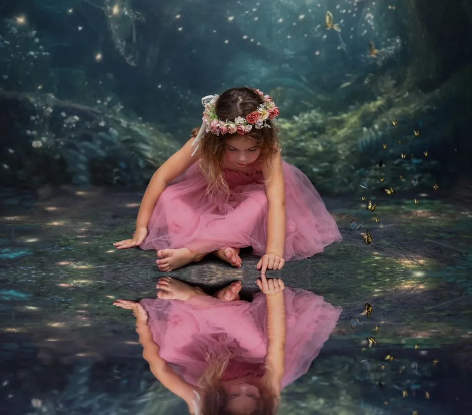 Kate Fantasy Firefly Forest in Night Backdrop+Dream Ground Floor Backdrop