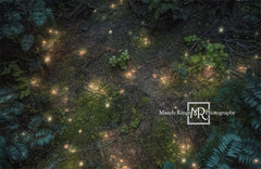 Kate Enchanted Fairy Forest Floor at Night Lights Printed Backdrop Designed by Mandy Ringe Photography