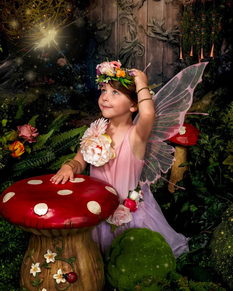 Kate Enchanted Fairy Tree House with Flowers Backdrop Designed by Mandy Ringe Photography