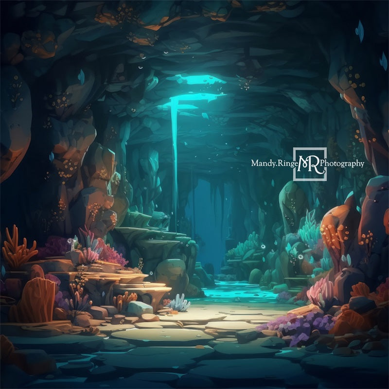 Kate Mermaid Sea Cave Summer Backdrop Designed by Mandy Ringe Photography